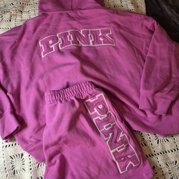 PINK Victoria's Secret Pants - PINK Victoria's Secret Hot Pink Track Jogger Set